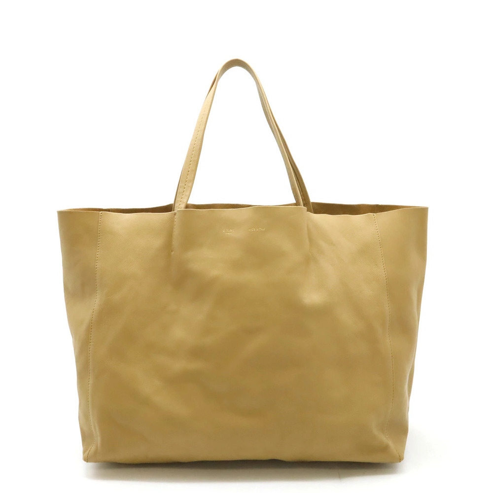 Celine Horizontal Cabas Tote Bag Shoulder Calf Leather Beige Cream